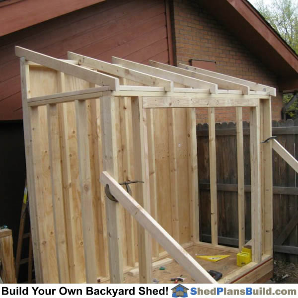 Lean To shed roof rafters cut and installed.