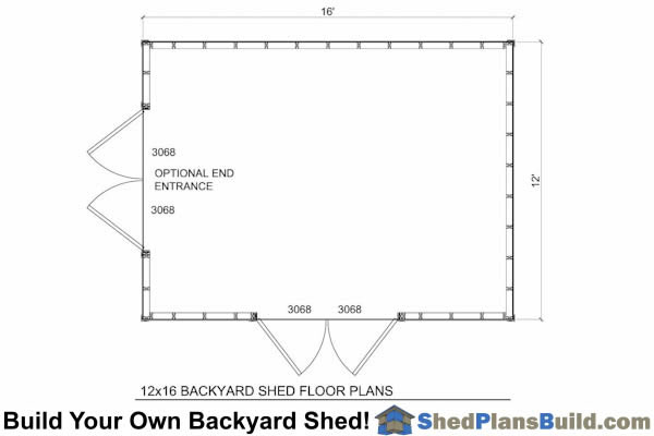 12x16 Backyard Shed Floor Plans
