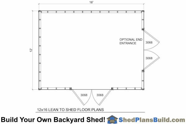 12x16 Lean To Shed Floor Plan