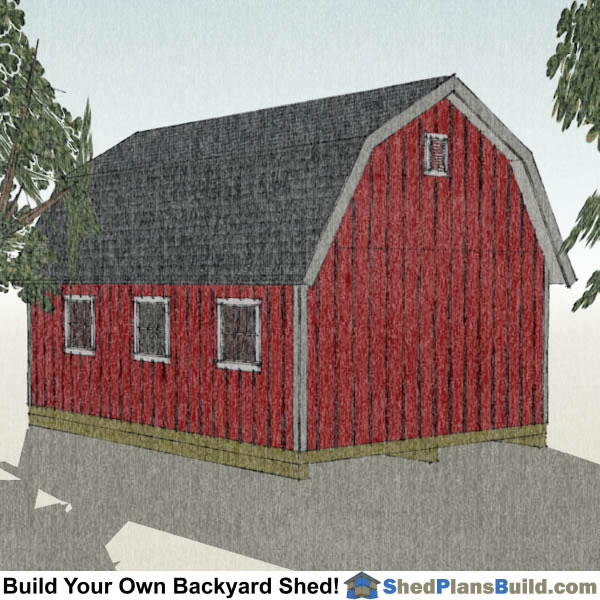 12x16 Gambrel Shed Plans Small Barn Shed