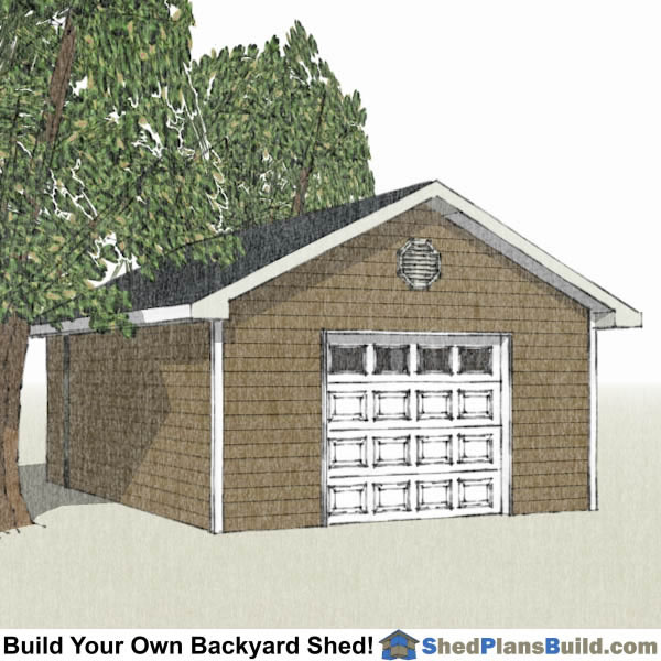 16x24 Garage Storage Shed Plans Left Rear