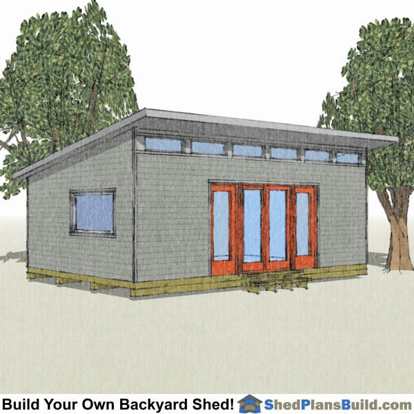 16x24 Modern Shed Plans