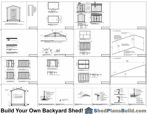 8x12 Backyard Tall Shed Plans Example: