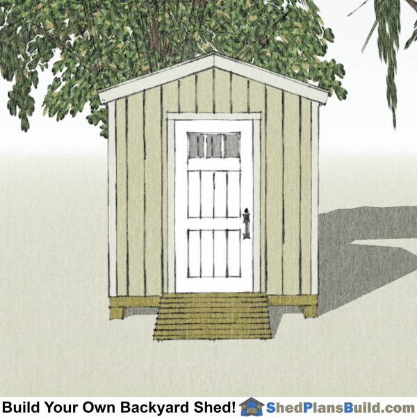 8x8 Backyard Tall Shed Plans End View