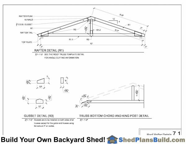 Roof Rafter Plans For Shed
