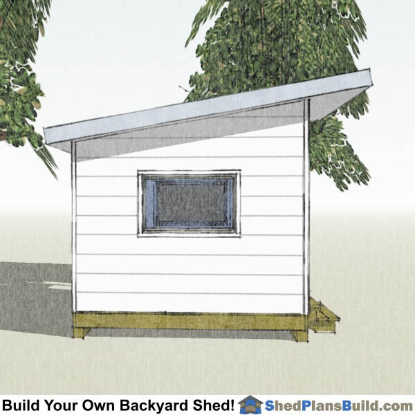 10x12 Modern Shed Plans End View.
