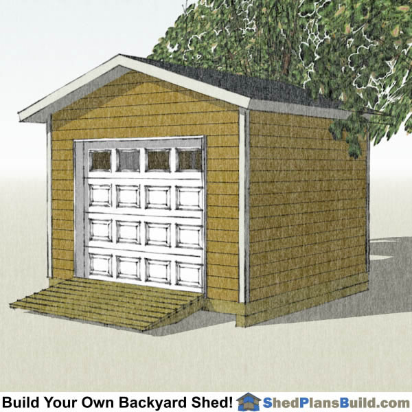 12x12 Garage Door Storage Shed Plans