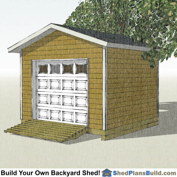 12x12 garage door storage shed plans