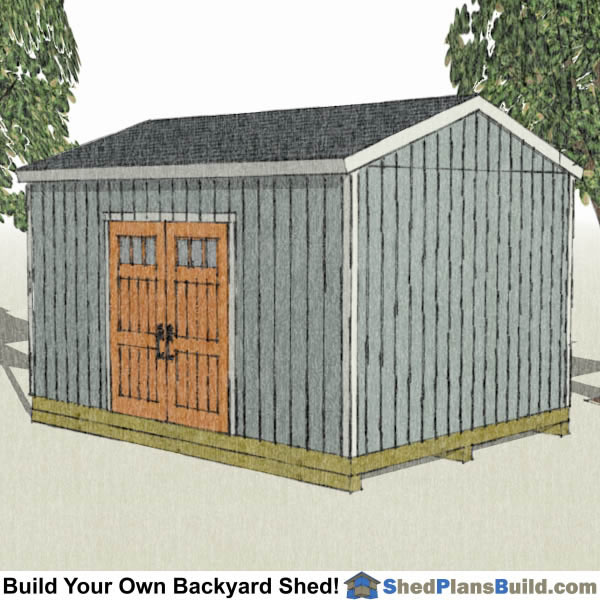 12x16 backyard shed with factory built door