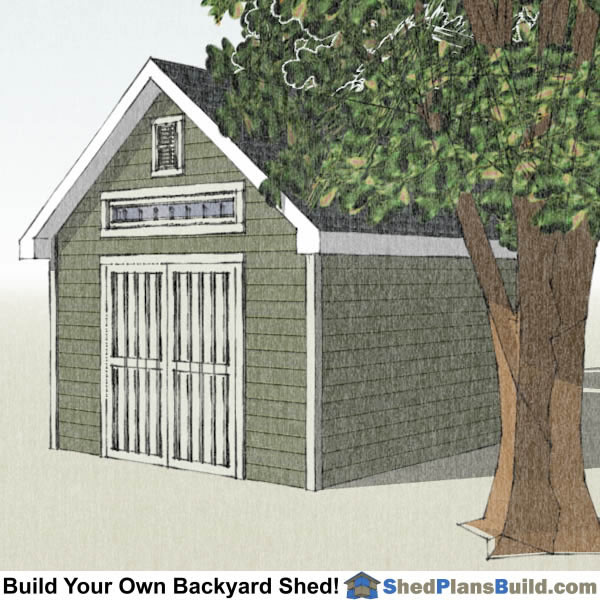12x16-TV Traditional Victorian Garden Shed Plans