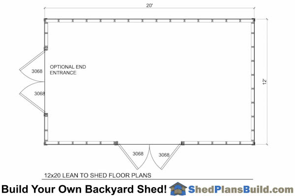 12x20 Lean To Shed Floor Plan