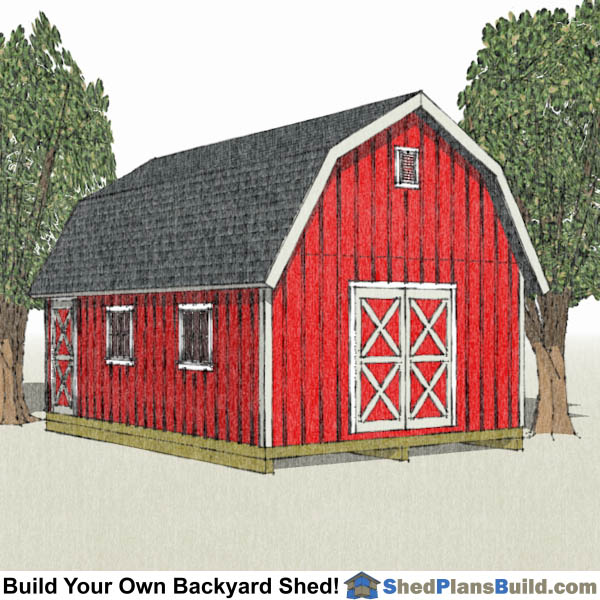 16x24 gambrel shed plans