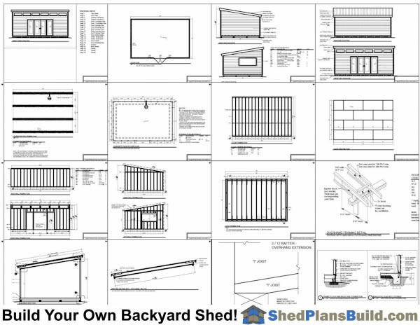 16x24 modern shed plans instant download